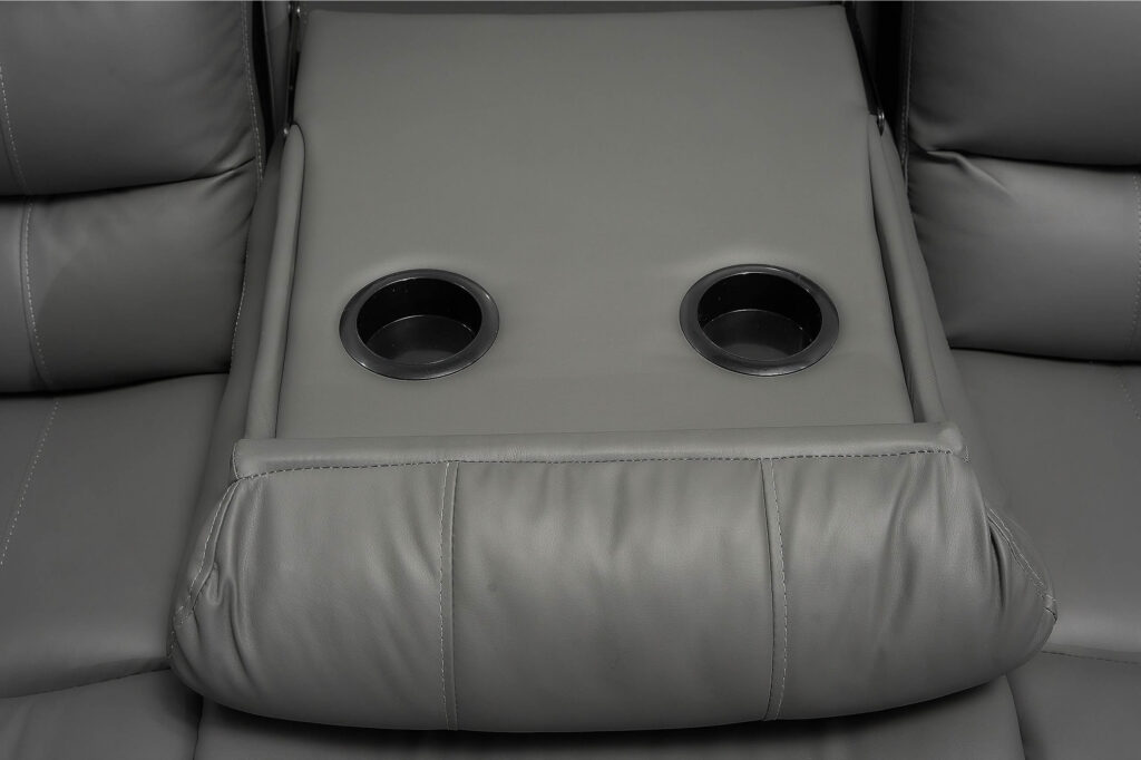 ROMA LEATHER GREY 3 SEATER