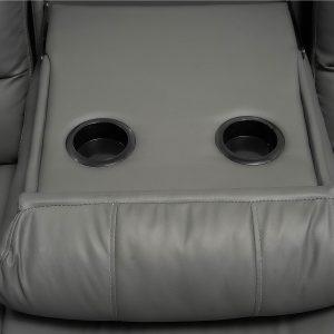Roma Leather Grey Sofa 3+2 Seater Recliner Sofa in Grey - Image 6