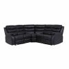Roma Leather Black 4-5 Seater Corner Recliner Sofa in Black