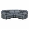 Roma Leather Grey 4-5 Seater Corner Recliner Sofa in Grey