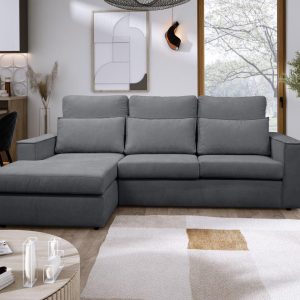 Alternative view of Soho Linen L-Shape 4 Seater Fabric Corner Sofa in Grey