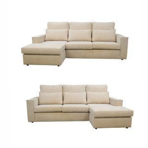 Soho Linen L-Shape 4 Seater Fabric Corner Sofa in Beige