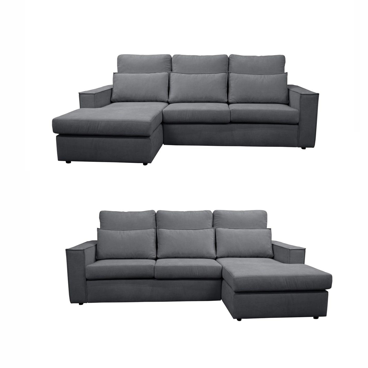 Soho Linen L-Shape 4 Seater Fabric Corner Sofa in Grey Soho Linen L-Shape 4 Seater Fabric Corner Sofa in Grey