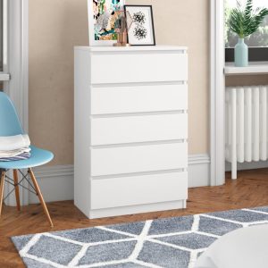 Carlton 5 Drawer Cabinet in Matt White - Image 3