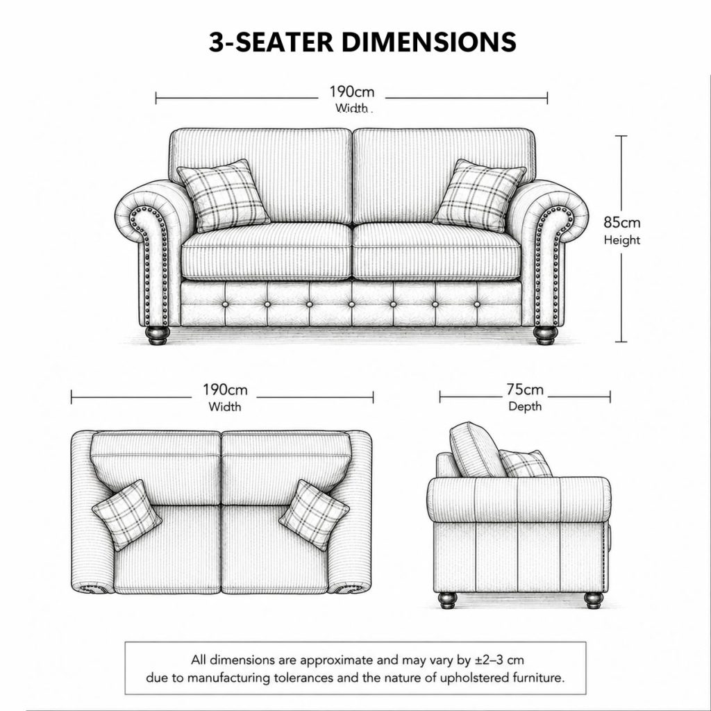 Woodland Jumbo Cord with Leather Accents 3+2 Sofa Set