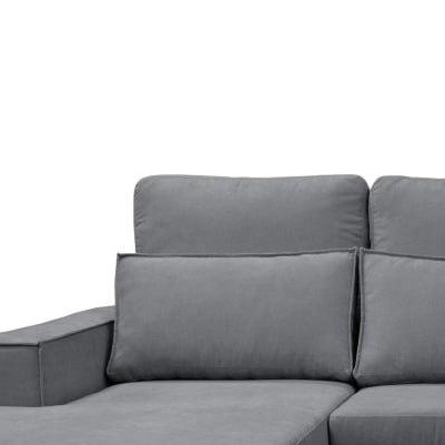 Soho Linen L-Shape 4 Seater Fabric Corner Sofa in Grey
