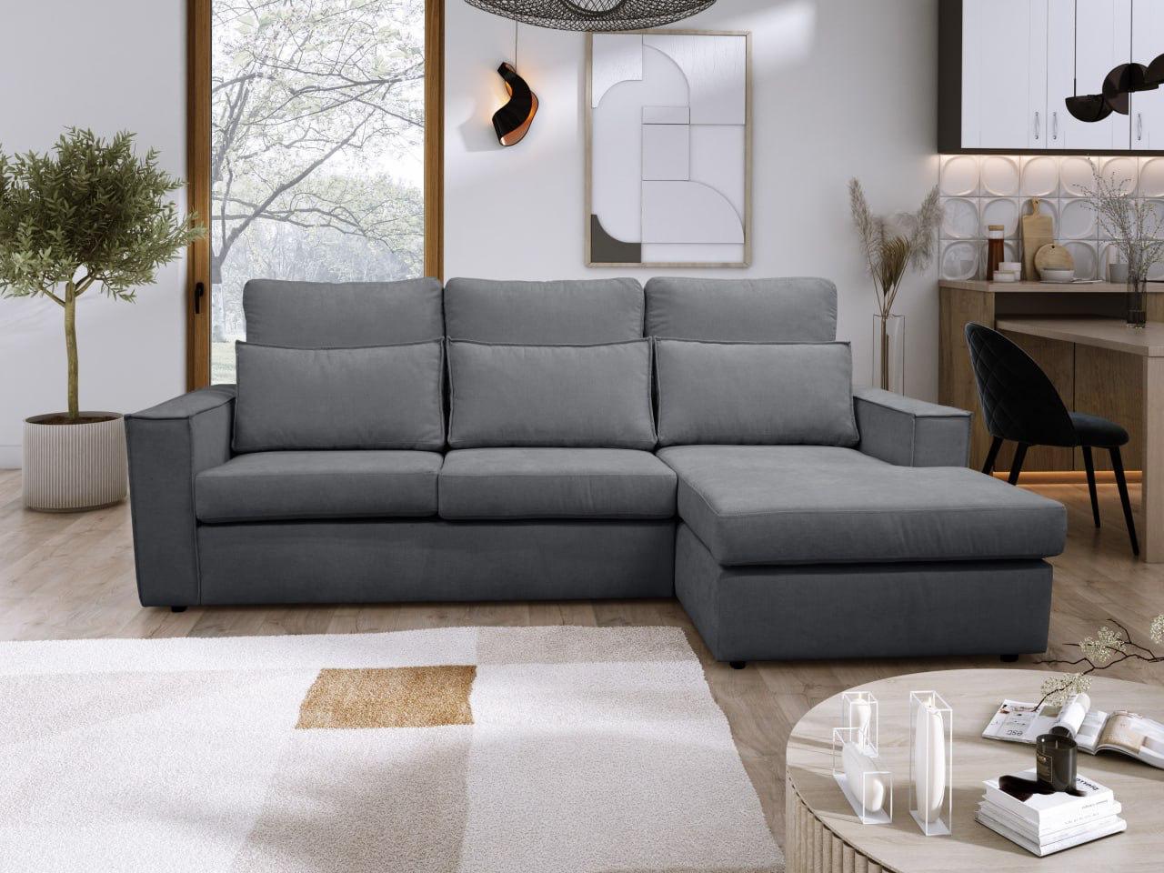 Soho Linen L-Shape 4 Seater Fabric Corner Sofa in Grey Soho Linen L-Shape 4 Seater Fabric Corner Sofa in Grey - Image 3