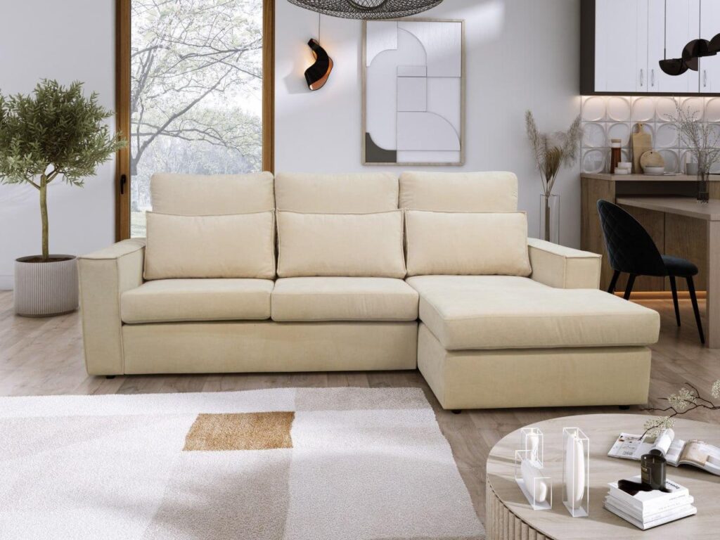 Soho L Shape Corner Sofa in Beige