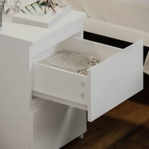 Alternative view of Carlton 2 Drawer Bedside Table Cabinet in Matt White